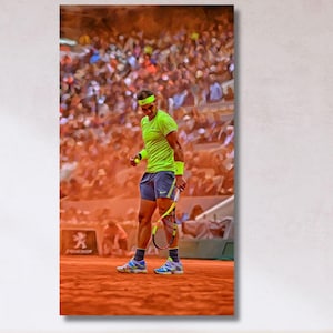 Rafael Nadal Ready to Hang  Canvas Wall Art, Nadal Wall Art , Rafael Nadal Poster,Nadal Print,Sports Wall Art,Tennis Fan Gift,Large Wall Art