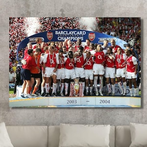 The Legendary Squad Arsenal&#39;s 03-04 Season Canvas, Arsenal Undefeated Team Poster, Football Canvas, Arsenal Print Art, Arsenal Poster Art