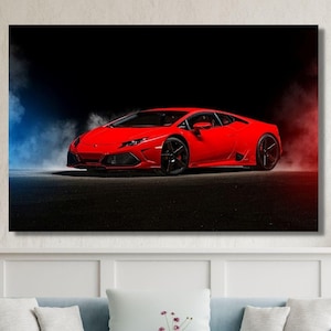 Lamborghini Ready to Hang WALL ART, Lamborghini Inspired Car Evolution Print, Lamborghini Miura, Diablo, Murcielago, Gallardo, Aventador