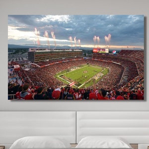 San Francisco 49ers Ready to Hang Cavas Wall Art | Levi&#39;s Stadium Canvas | American Football Stadium Poster | West Sport Wall Art