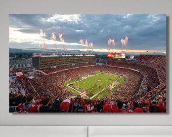 San Francisco 49ers Ready to Hang Cavas Wall Art | Levi's Stadium Canvas | American Football Stadium Poster | West Sport Wall Art