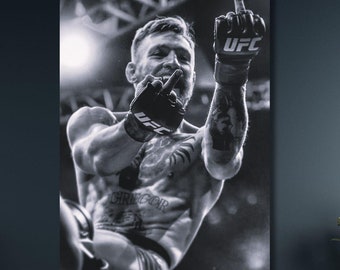 Conor Mcgregor Middle Finger Ready to Hang Canvas Wall Art,conor - Main Image