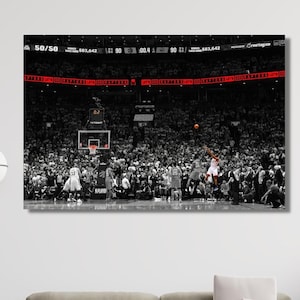 Kawhi Leonard Buzzer Beater Ready to Hang Canvas Wall Art,Toronto Raptors Fan Gift,Kawhi Leonard Poster, Art Print,Toronto Raptors Print