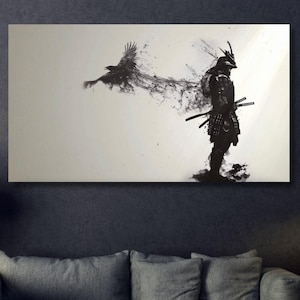 Samurai Canvas Painting,Samurai Poster,Samurai Man Canvas Print , Japanese Gift,Chinese Style,Wall Decor,Home Decor,Office Decor,Japan art