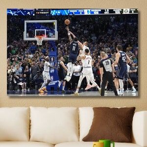 Kyrie Irving Buzzer Beater vs Nuggets Canvas Wall Art Poster, Kyrie Irving Canvas,Framed or Unframed, Basketball Player Print, Fan Gift