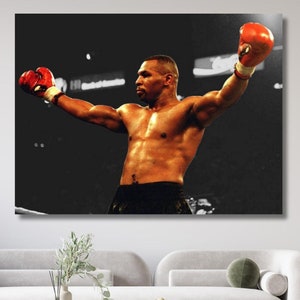 Mike Tyson Ready to Hang Canvas Wall Art Poster Boxing Canvas Wall Art Gym Wall Decor Extra Large Wall Art ,Gym Canvas Poster Gift For Him