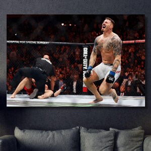 Lienzo de Tom Aspinall noqueando a Sergei Pavlovich / Póster de Tom Aspinall / Impresión artística UFC295 / Arte de pared de fitness / Listo para colgar