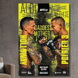 UFC 318 Max Holloway vs. Dustin Poirier 3 Official Poster Wall ArT Canvas Wall Art | High Quality  HD Photo 4K Picture | All Sizes Available