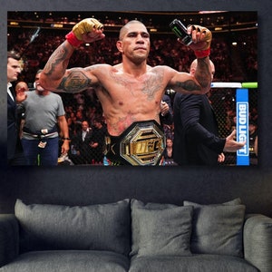 Lienzo de Alex Pereira, campeón mundial en UFC 307, póster de Poatan, impresión artística de UFC 307, arte de pared de fitness, lienzo listo para colgar