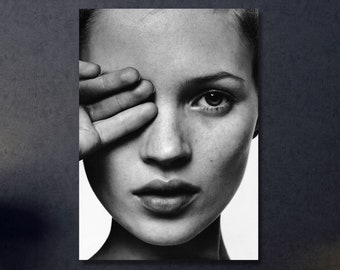 Kate Moss Poster Kate Moss Ready to Hang Canvas Wall Art  Fashion Print Life is Joke Fashion Poster Fashion Wall Art Oversize Wall Art