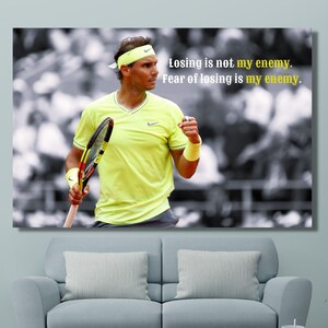 Rafael Nadal Ready to Hang Canvas Wall Art,Rafael Nadal Poster,Tennis Poster,Extra Large Wall Art,Living Room Wall Decor,Tennis Fan Gift