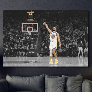 Lienzo decorativo de Stephen Curry listo para colgar, póster de Buzzer Beater, arte de pared extragrande, póster de Stephen Curry, regalo para fanáticos del baloncesto