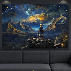 The Legend of Zelda  Ready to Hang Canvas,Legend Of Zelda Link Zelda Art Zelda Gifts Zelda Decor Zelda Prints Zelda Birthday,Christmas Gift
