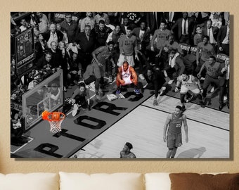 Kawhi Leonard Buzzer Beater Ready to Hang Canvas Wall Art,Toronto Raptors,NBA Fan Gift,Kawhi Leonard Poster, Art Print,Toronto Raptors Print