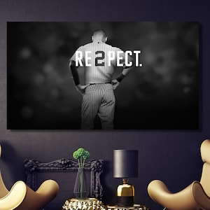 Derek Jeter Ready to Hang Canvas Wall Art,New York Yankees Poster, Derek Jeter Photography Man Cave Decoration, Yankees Poster, Man Cave