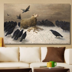 August Friedrich Schenck : Anguish (1878) , Reproduction READY TO HANG Canvas Print, Reproduction Art, Home Decor, August Friedrich Poster
