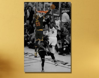 The Legend Block Lebron James Ready to Hang Canvas Wall Art, Lebron James Poster, Roll of Canvas , Lebron James Painting,Baketball Fan Gift