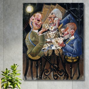 Karty do gry Cripples 1920 autorstwa Otto Dixa Wydruk wysokiej jakości Gotowy do powieszenia na płótnie Sztuka ścienna Otto Dix Plakat na płótnie Dekoracja domu Sztuka Otto Dixa Malarstwo
