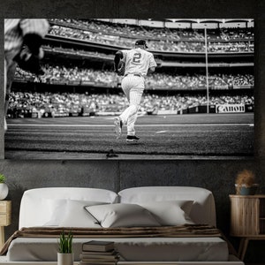 Derek Jeter Final Match Ready to Hang Canvas Wall Art,New York Yankees Poster, Derek Jeter Photography Man Cave Decoration, Yankees Poster