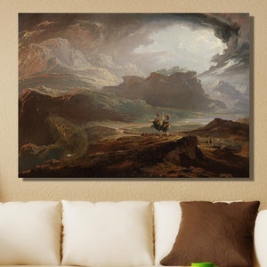 John Martin Macbeth (1820) Ready to Hang Canvas Wall Art,John Martin Poster / Art Print ,John Martin Painting,Living Room Wall Decor
