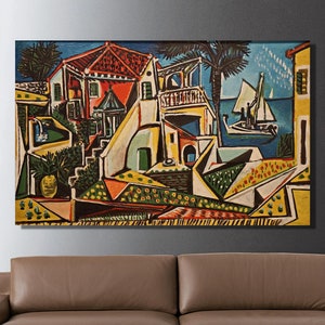 Mediterranean by Pablo Picasso Ready to Hang Canvas Wall Art,Pablo Picasso Art Print,Pablo Picasso Painting,Vintage Wall Art,Large Wall Art