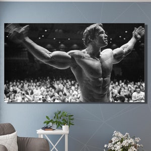 Arnold Schwarzenegger Mr Olympia 1974 Poster,Arnold Schwarzenegger Classic Freestyle Pose,Canvas Poster,Arnold Canvas Wall Art,Ready to Hang