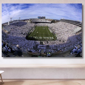 Lienzo enmarcado del estadio Penn State Beaver, impresión de los Nittany Lions de la NCAA, arte mural del estadio, impresión artística de fútbol americano, regalos de Penn State College