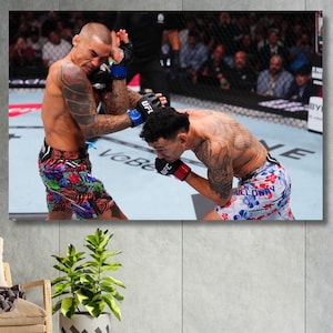 Max Holloway vs. Dustin Poirier 3 UFC Wall Art Ready to Hang , Max Holloway Canvas , Max Holloway Poster , Gym Wall Decor, Fitness Wall Art