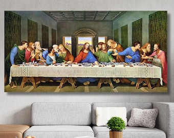 The Last Supper, Leonardo Da Vinci, Famous Table, Last Dinner Wall Art, Da Vinci Print, Da Vinci Painting, Vintage Print, Classical Wall Art