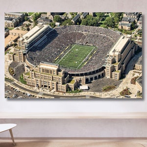 Notre Dame Football Stadium Framed Canvas Wall Art| Poster Print Décor for Home & Office Decoration | POSTER or CANVAS READY to Hang