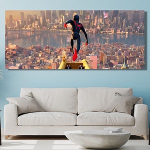 Spider-Man Across The Spider-Verse Canvas Wall Art/ Spider-Man Across The Spider-Verse Poster, Miles Morales Wall Hanging, Ready to Hang