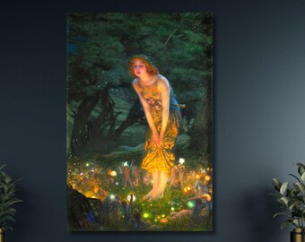 Edward Robert Hughes Midsummer Eve 1908 Canvas Wall Art, Famous