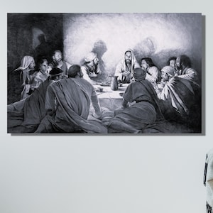 Last Supper Ready to Hang Canvas Wall Art , Poster , Art Print, The Last Supper Painting Christian Wall Art,Church Wall Art , Jesus Picture