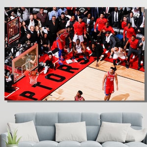Kawhi Leonard Buzzer Beater Ready to Hang Canvas Wall Art,Toronto Raptors Fan Gift,Kawhi Leonard Poster Art Print,Toronto Raptors Print