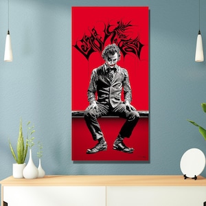 Joker Ready to Hang Canvas Wall Art / Poster Extra Large Wall Art Luxury Wall Art Gangster Wall Decor Comic Poster Movie Poster Comic Print