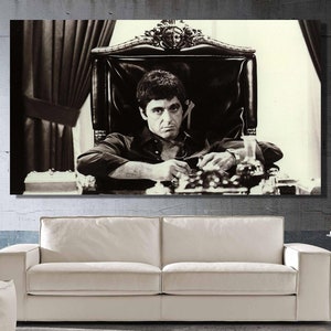 Tony Montana Canvas Wall Art,Scarface Gotowy Do Powieszenia Canvas Wall Art,Plakat Scarface,Plakat Al Pacino,Wydruk Scarface,Dekoracja Ścienna Płótna Mafia