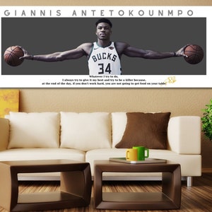 Giannis Antetokounmpo Wings Ready to Hang Canvas Wall Art ,  Giannis Antetokounmpo Art Print, Giannis Antetokounmpo Poster, Sport Wall Decor