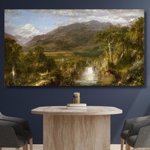 Heart of the Andes 1859 Frederic Edwin Church Framed Canvas Wall Art Frederic Edwin Church Reproduction Decor Art Print Exhibition Artwork