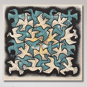 Sun and Moon von Maurits Cornelis Escher Leinwand Wandkunst, Reproduktionsdruck, Abstrakte Wand Kunst Druck, Expressionismus Kunstdruck, Moderne Kunst Druck