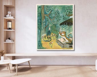 Madeline at the Zoo Von Ludwig Bemelmans Leinwand Druck, Madeline im Zoo Poster, Ludwig Bemelmans Gemälde, Home Decor