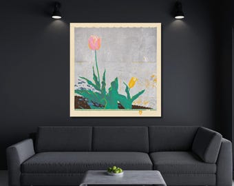Tulips 1930 By Gustave Baumann Quality Fine Art Print Framed Canvas Art , Gustave Baumann Canvas Wall Decor, Ready to Hang Canvas Wall Art