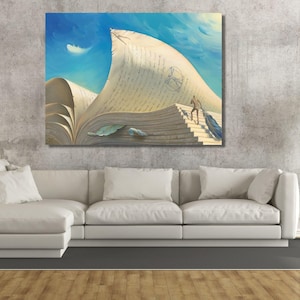 Carnet de notes Vladimir Kush, prêt à accrocher, oeuvre d'art mural sur toile, affiche, très grande oeuvre d'art mural, décoration d'intérieur, peinture surréaliste, art mural moderne