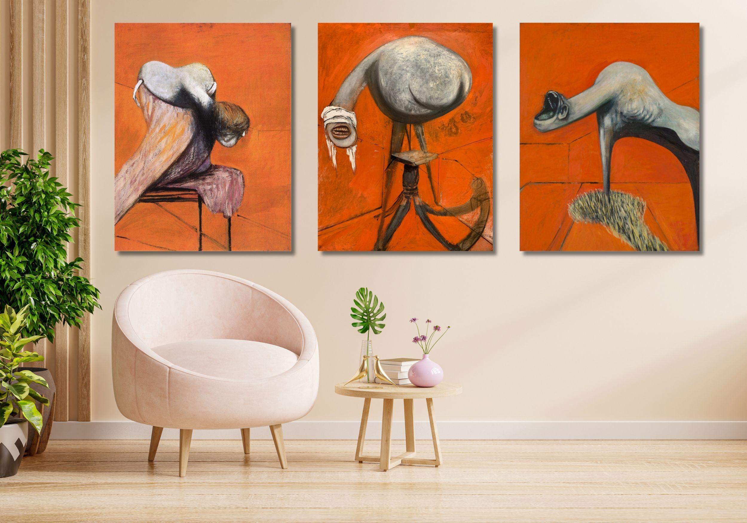 Set of 3 Three Studies for Figures at the Base of a Crucifixion