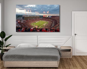 San Francisco 49ers redo att hängas upp Cavas-väggkonst | Levi's Stadium Canvas | Amerikansk fotbollsstadionposter | West Sport-väggkonst