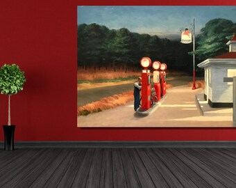 Edward Hopper Gas 1940 Ready to Hang Canvas ,edward Hopper Wall