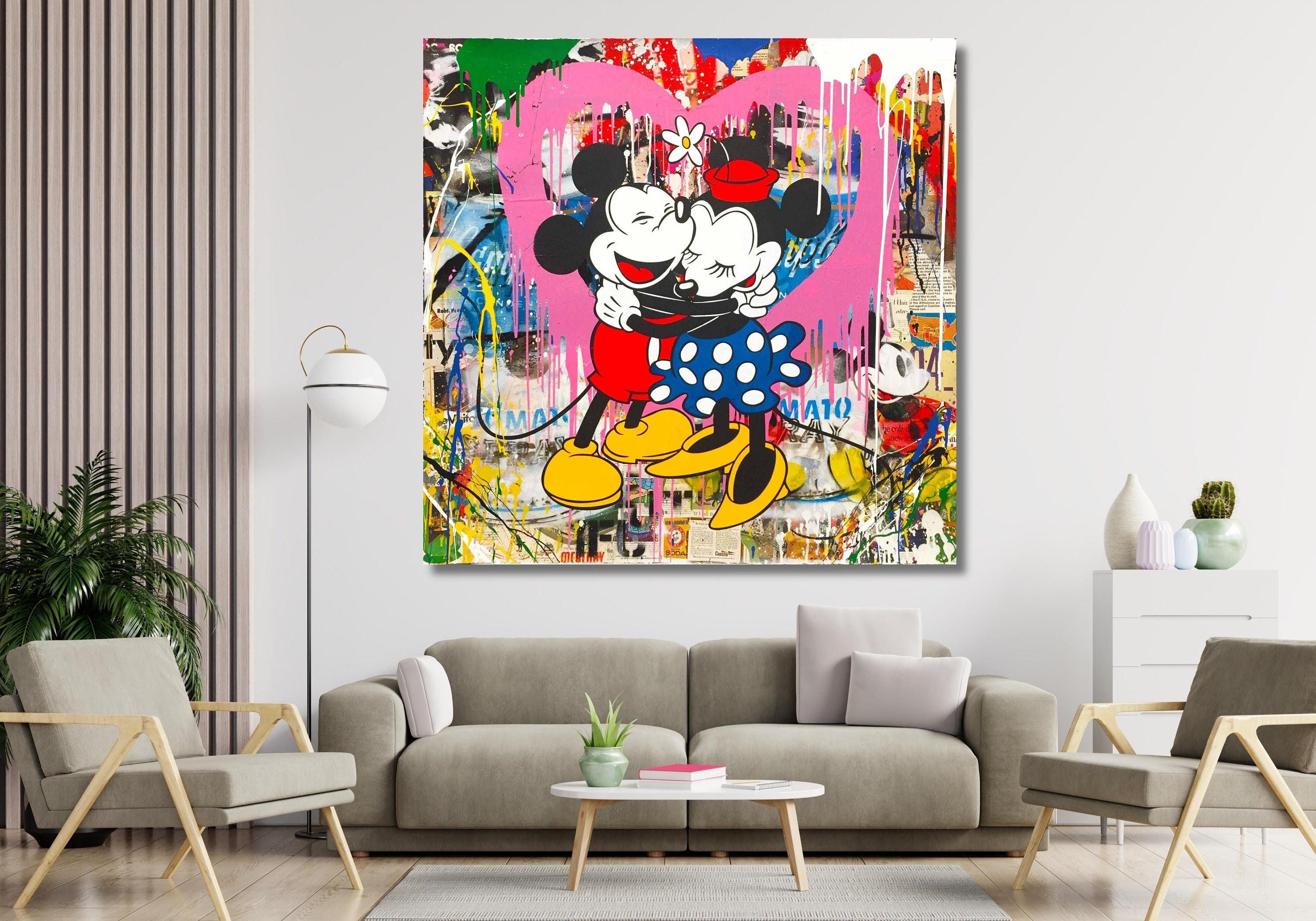Banksy Mickey & Minnie Mouse Canvas Wall Art -poster - Art Print