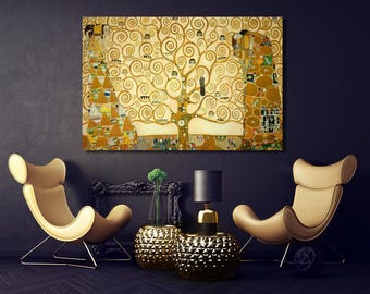 Gustav Klimt Tree of Live Canvas Wall Art Reproduction, Klimt Reproduction, Classic Wall Art, Symbolism Art Nouveau Painting READY to Hang