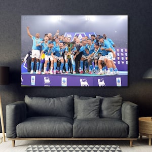 Serie A 2024/2025 Champions SSC Napoli Quality Print Framed Canvas Wall Art SSC Napoli Poster SSC Napoli Soccer Game Man Cave Wall Art