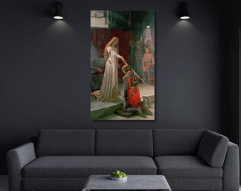 Edmund Blair Leighton - The Accolade (1901)  Quality Print Edmund Blair Leighton Poster Edmund Blair Leighton Ready to Hang Canvas Wall Art