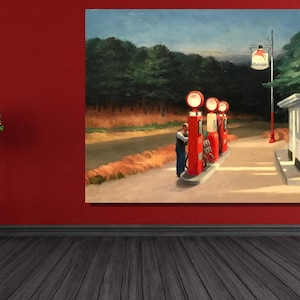 Edward Hopper Gas 1940 Ready to Hang Canvas ,Edward Hopper Wall Art,Realism Art,Hopper Painting Exhibition Poster,Edward Hopper Print